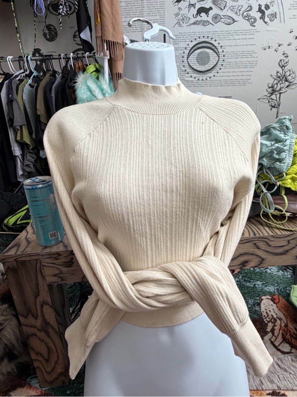 Open back bow tie sweater